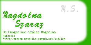 magdolna szaraz business card